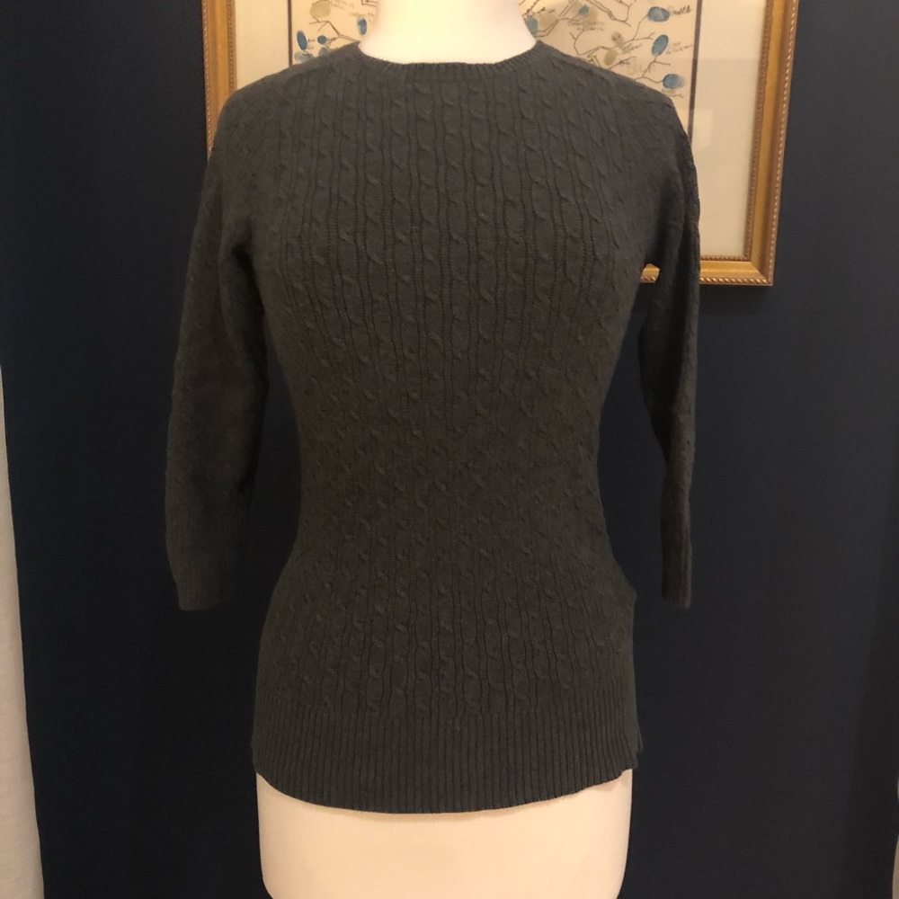 Gap Cable Knit Cotton Blend Sweater Gray M